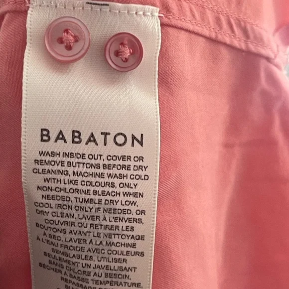 Babaton | Aritzia | Tencel Lyocell Coral Button Down Shirt Small - Picture 5 of 6